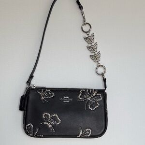 NWT Coach Nolita 19 Sparkly Butterfly Print Black CCf58 a free unbranded chain